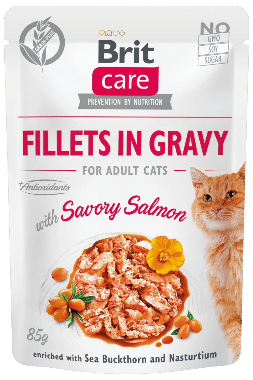 Kapsička Brit Care Cat Fillets in Gravy with Savory Salmon 85g