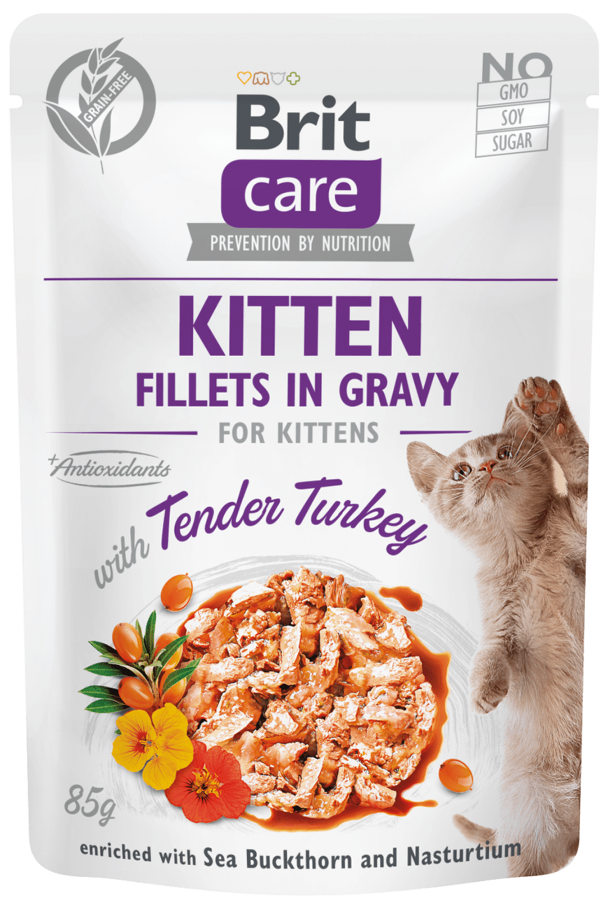 Kapsička Brit Care Cat Kitten Fillets in Gravy with Tender Turkey 85g