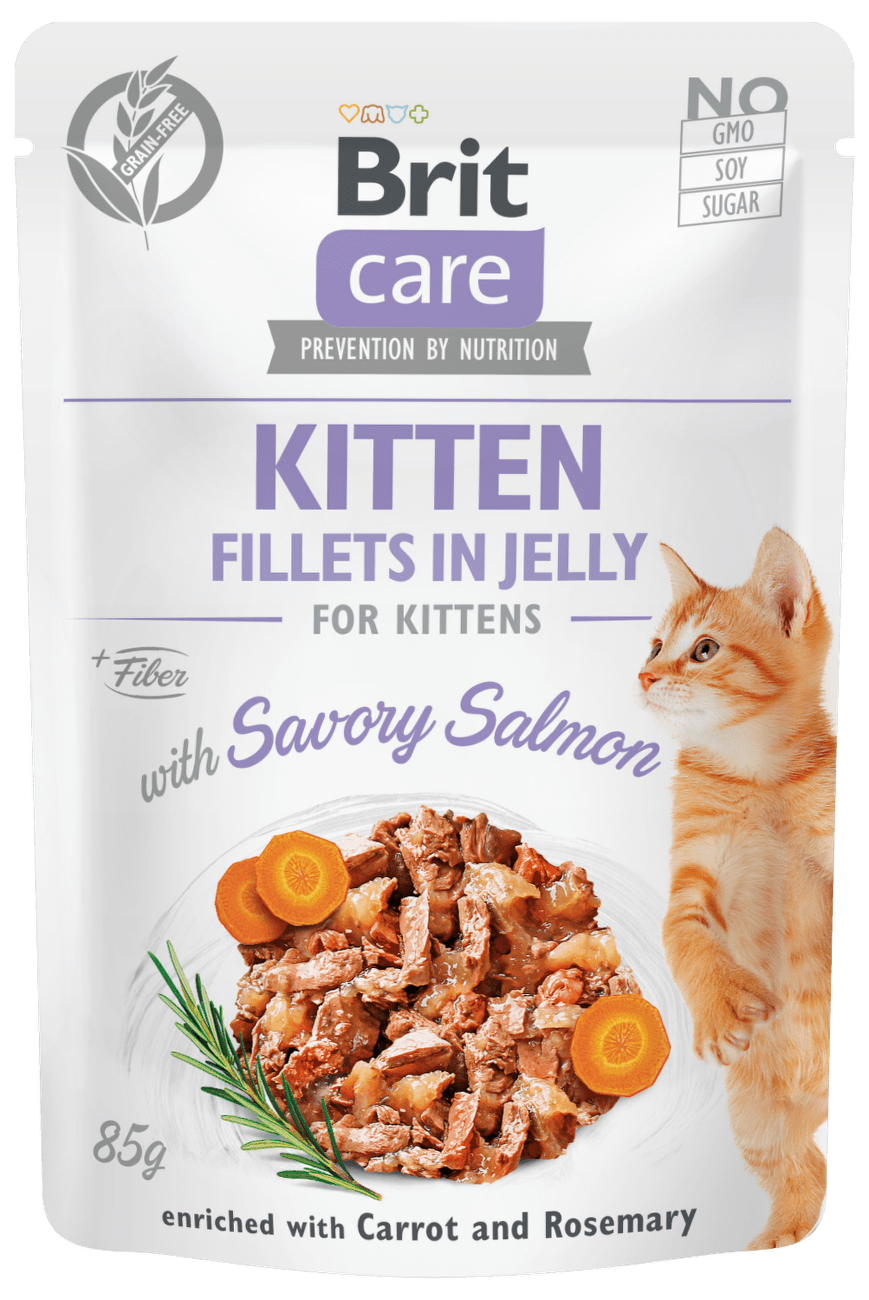 Kapsička Brit Care Cat Kitten Fillets in Jelly with Savory Salmon 85g
