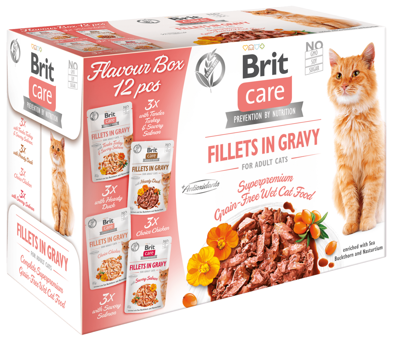 Kapsička Brit Care Cat Multipack Flavour box Fillet in Gravy (4x3ks) 12x85g