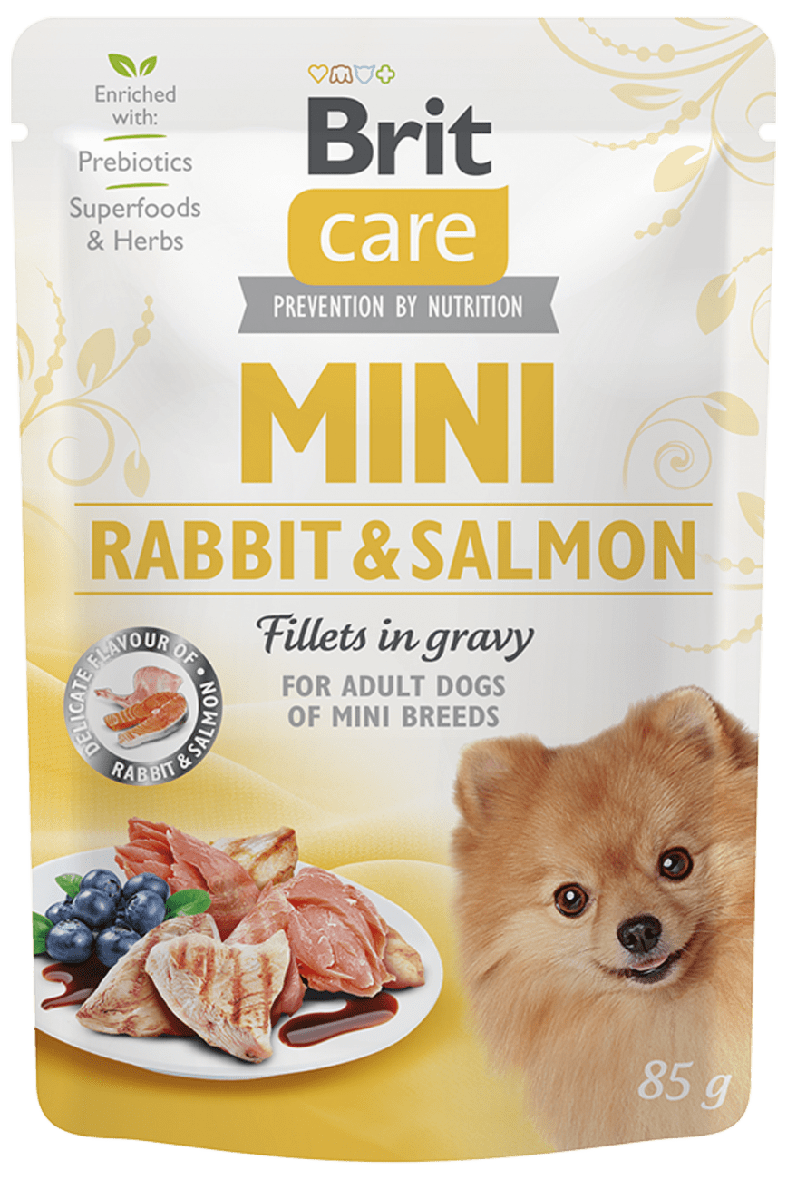 Kapsička Brit Care Mini Rabbit & Salmon fillets in gravy 85g