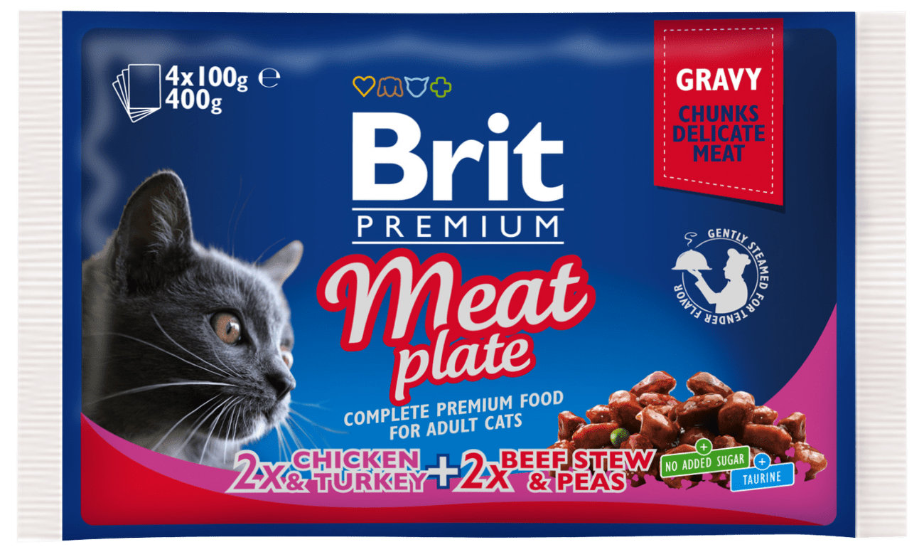 Kapsička Brit Premium Cat Meat Plate Multipack 4x100g