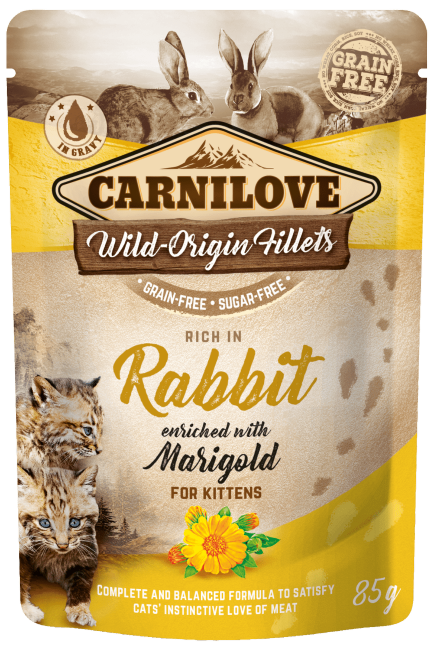 Kapsička Carnilove Cat Pouch Kitten králík a měsíček lékařský 85g