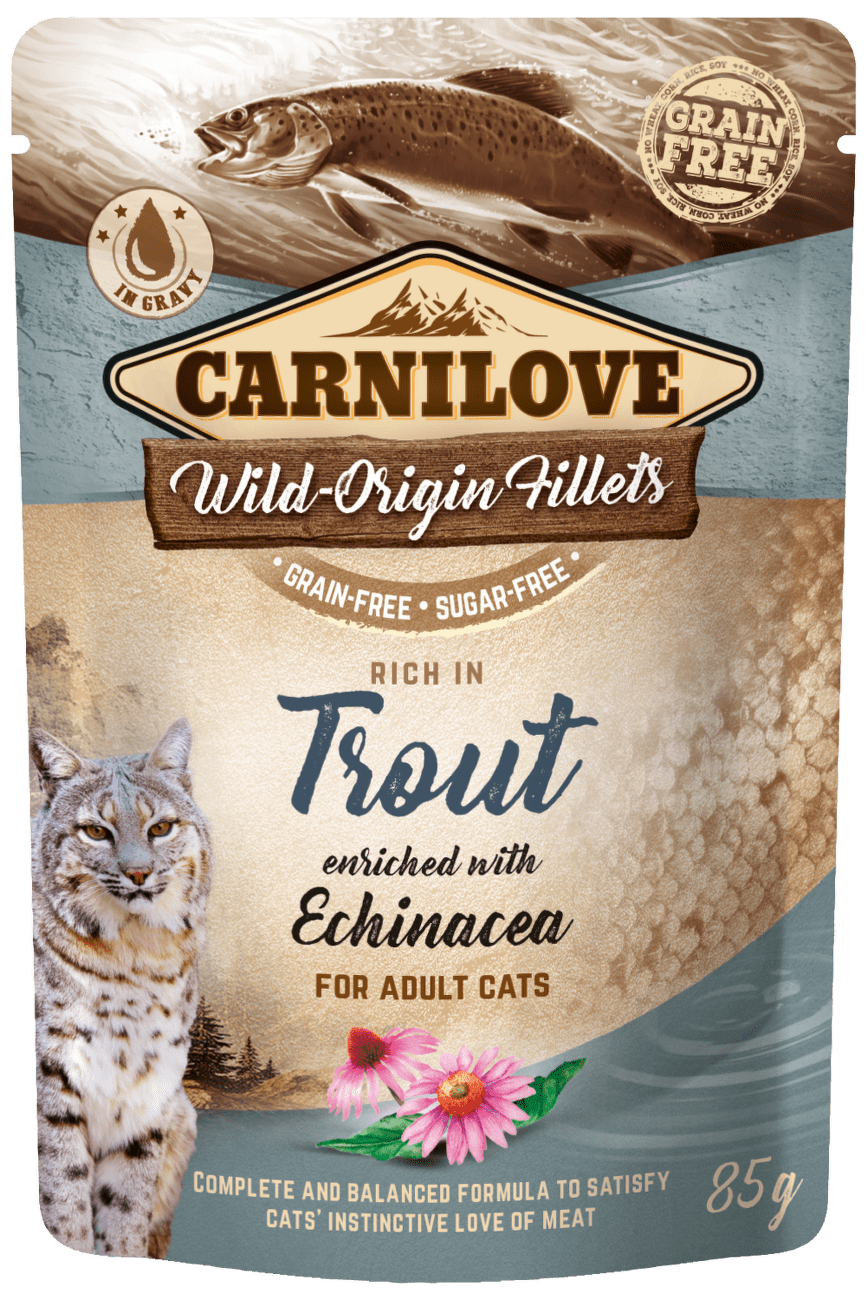 Kapsička Carnilove Cat Pouch pstruh a echinacea 85g
