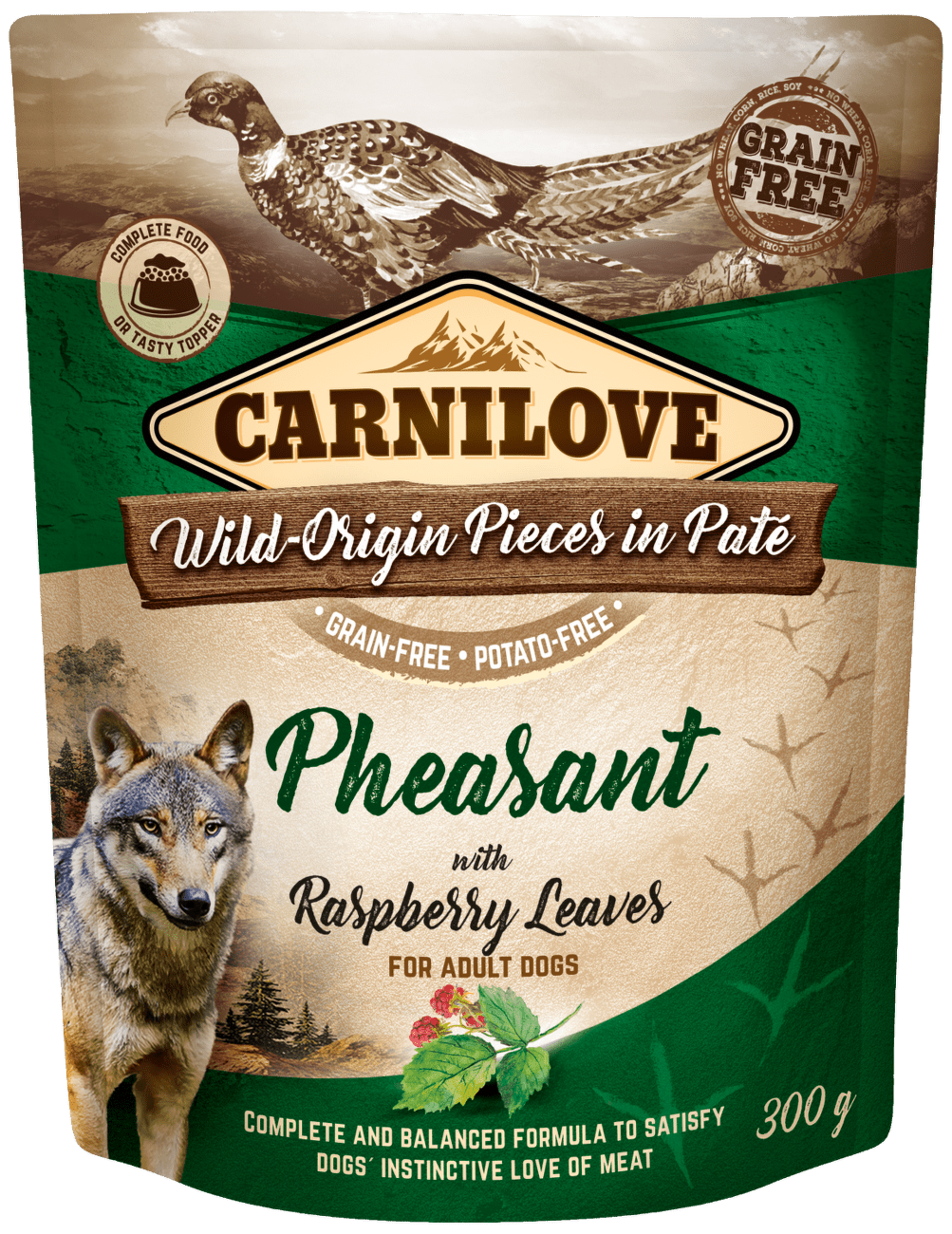 Kapsička Carnilove Dog Pouch Paté bažant s malinovým listím 300g