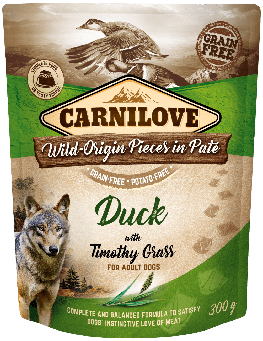 Kapsička Carnilove Dog Pouch Paté kachna s bojínkem lučním 300g