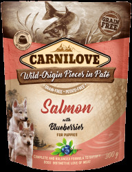 Kapsička Carnilove Dog Pouch Paté Puppy losos s borůvkami 300g