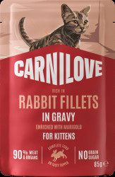 Kapsička CARNILOVE pro koťata králík s měsíčkem lékařským ve šťávě 85 g