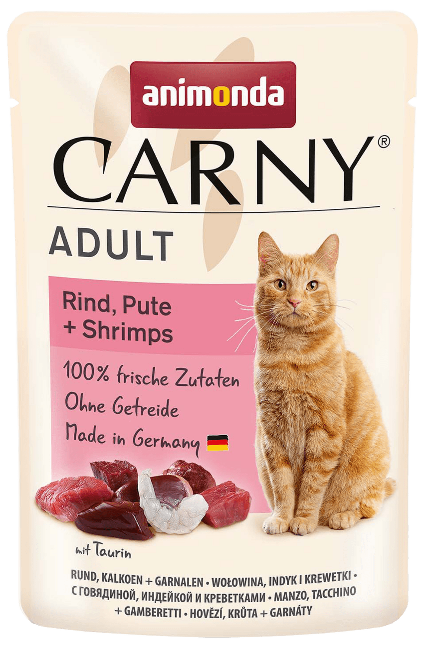 Kapsička Carny Adult hovězí, krocan a krevety 85g