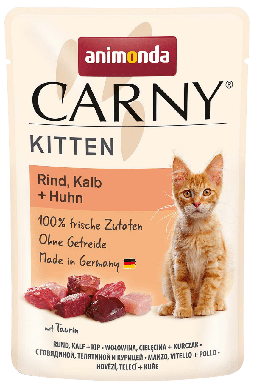 Kapsička Carny Kitten Animonda hovězí, telecí a kuře 85g