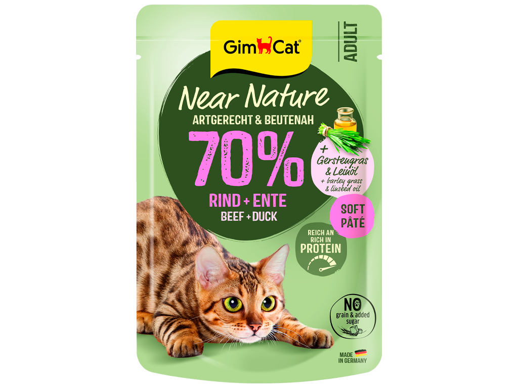 Kapsička GimCat Near Nature hovězí a kachna 85 g