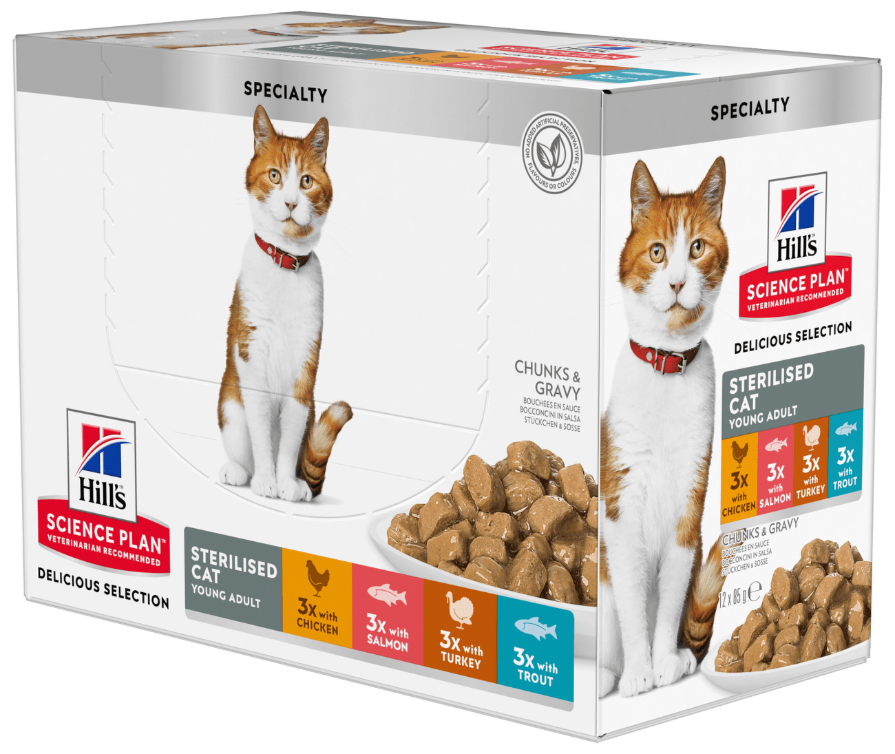 Kapsička Hill´s Science Plan Feline Adult Sterilised Multipack Chicken & Trout & Turkey 12x85g