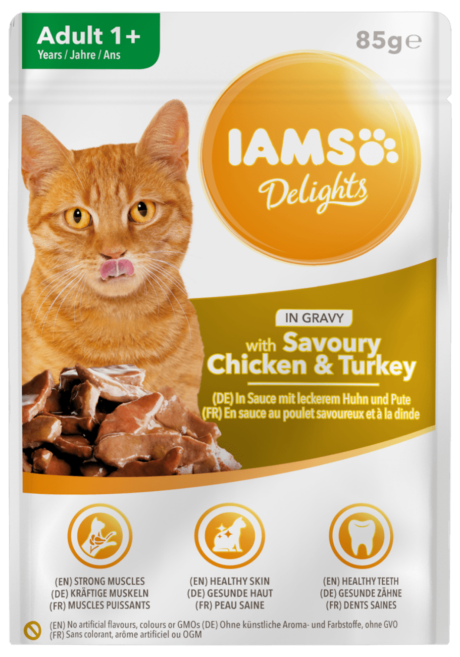 Kapsička IAMS cat delights chicken & turkey in gravy 85g