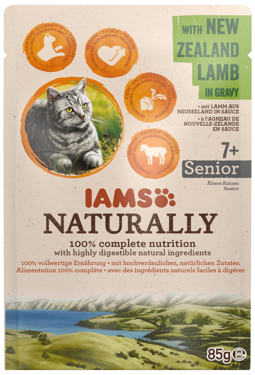 Kapsička IAMS Naturally Senior jehněčí v omáčce 85g