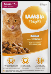 Kapsička IAMS pro starší kočky s kuřecím masem v omáčce 85g