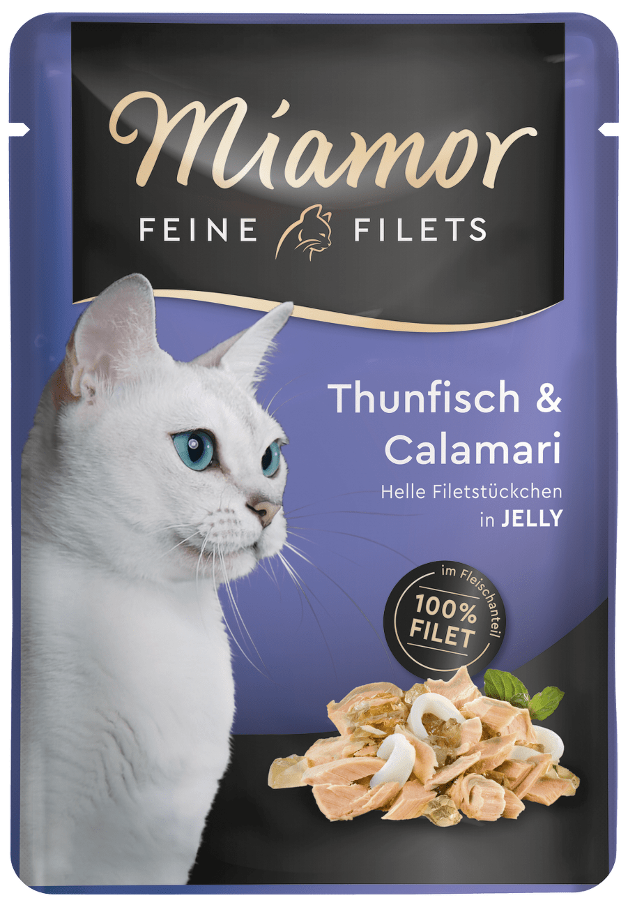 Kapsička MIAMOR Feine Filets tuňák + kalamáry v želé 100g