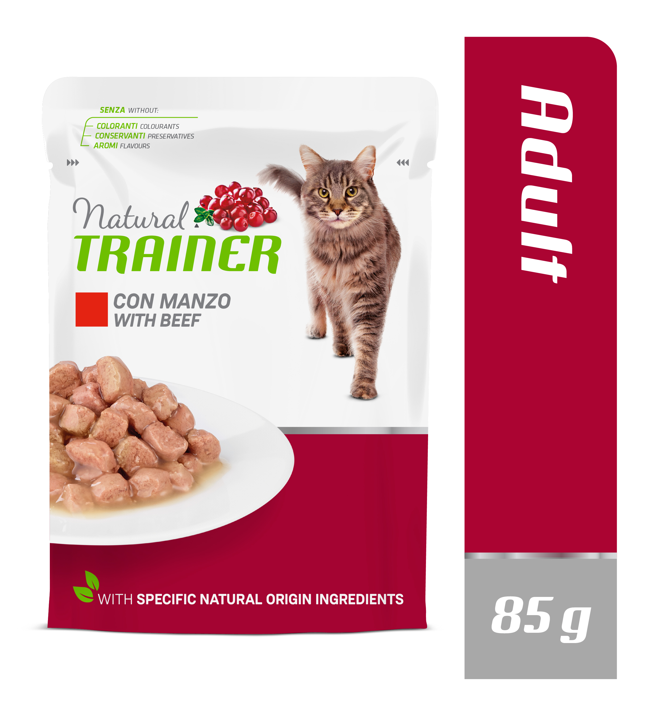 Kapsička Natural Trainer Cat adult hovězí 85 g