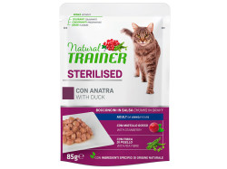 Kapsička Natural Trainer Cat Sterilised – kachna 85 g