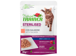 Kapsička Natural Trainer Cat Sterilised – losos 85 g