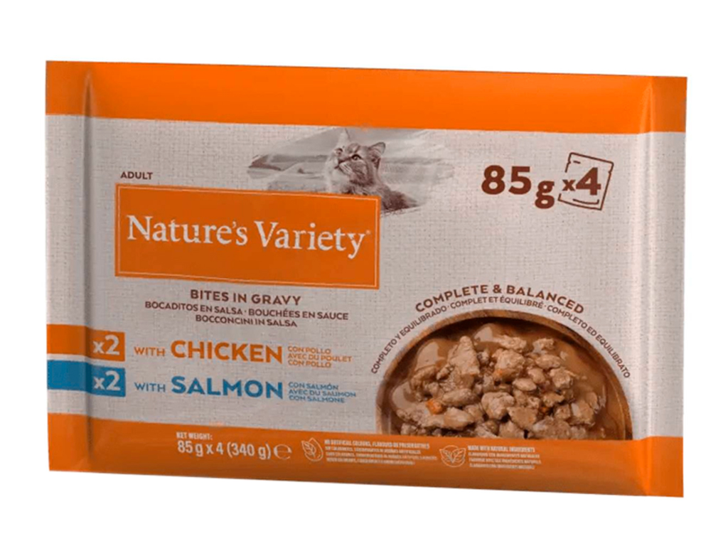Kapsička Nature's Variety Original pro dospělé kočky s kuřecím a lososem 4x85 g