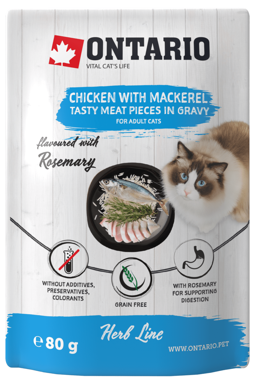 Kapsička Ontario Herb Chicken with Mackerel 80g