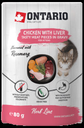 Kapsička Ontario Herb Kitten Chicken with Liver 80g