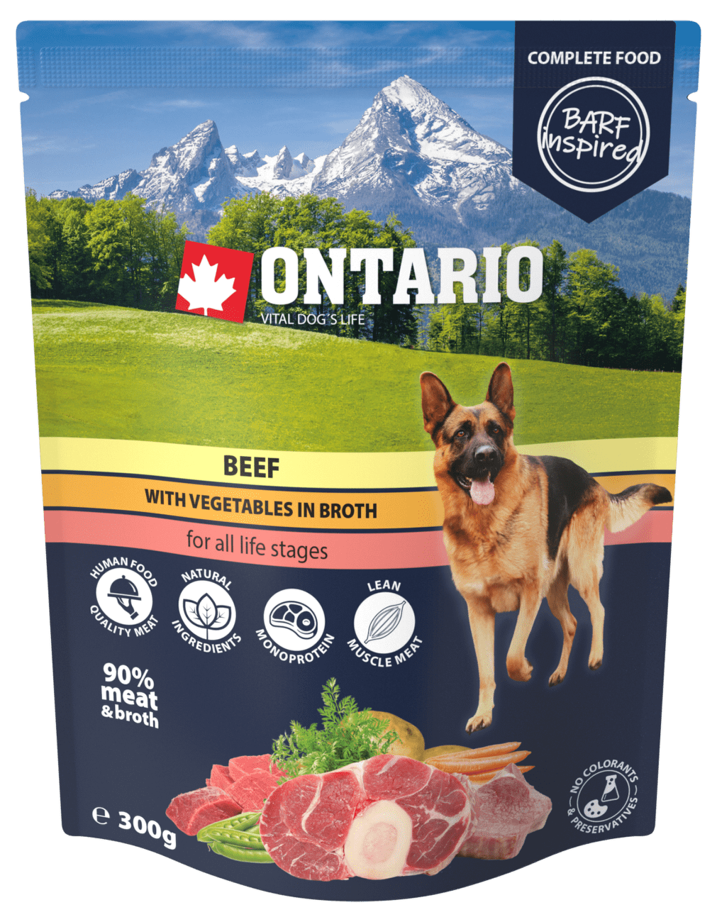 Kapsička Ontario hovězí se zeleninou ve vývaru 300g