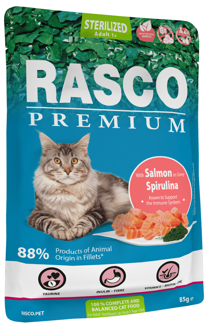 Kapsička Rasco Premium Cat Adult Sterilized Salmon in Gravy 85g