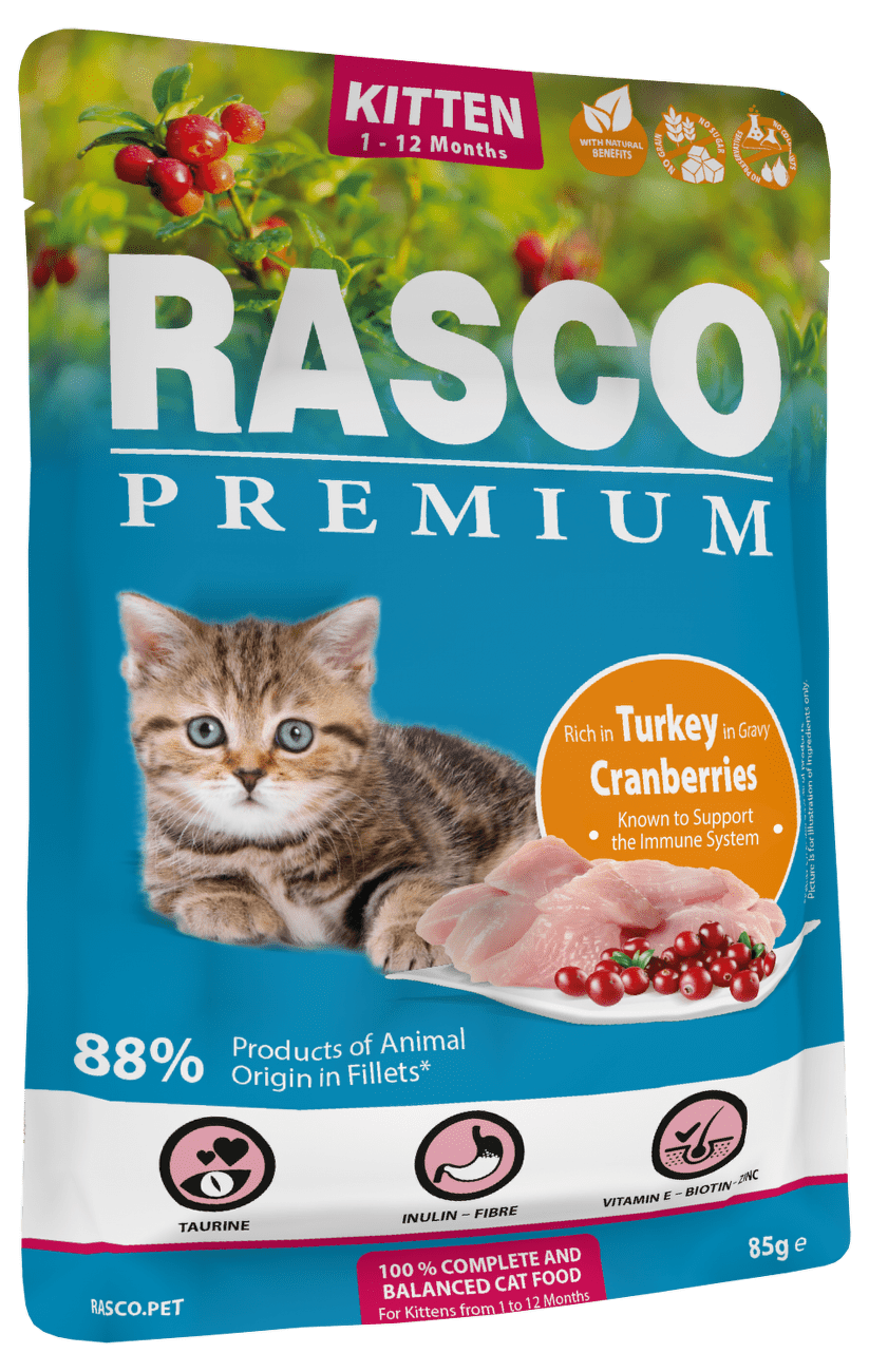 Kapsička Rasco Premium Cat Kitten Turkey in Gravy 85g