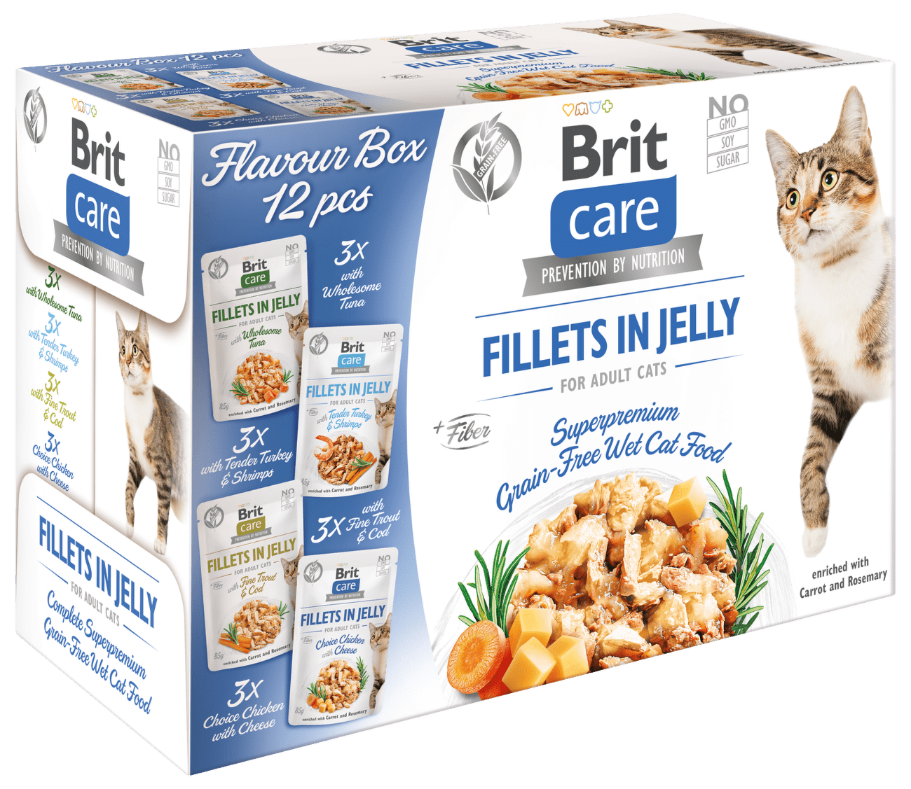 Kapsičky Brit Care Cat Flavour box Fillet in Jelly 12x85g