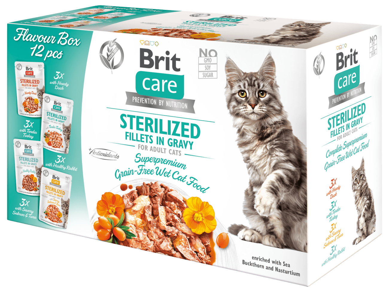 Kapsičky Brit Care Sterilized filety v omáčce Multipack 12x85g