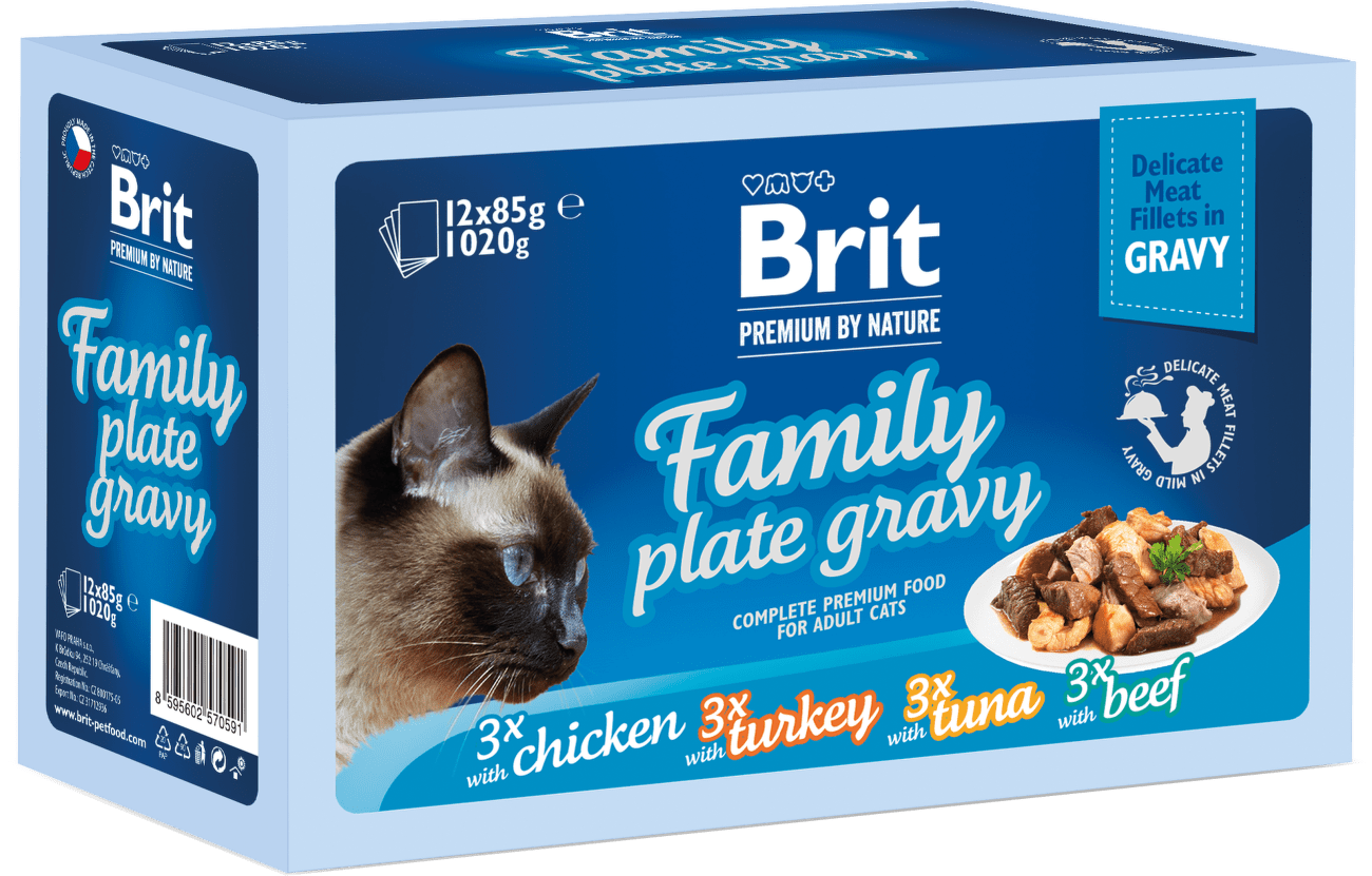 Kapsičky Brit Premium by Nature Delicate Fillets in Gravy multipack 12x85g