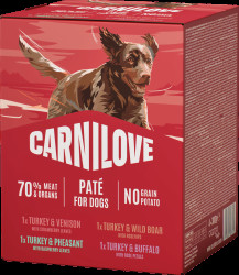 Kapsičky CARNILOVE Paté pro dospělé psy multipack 4×300 g