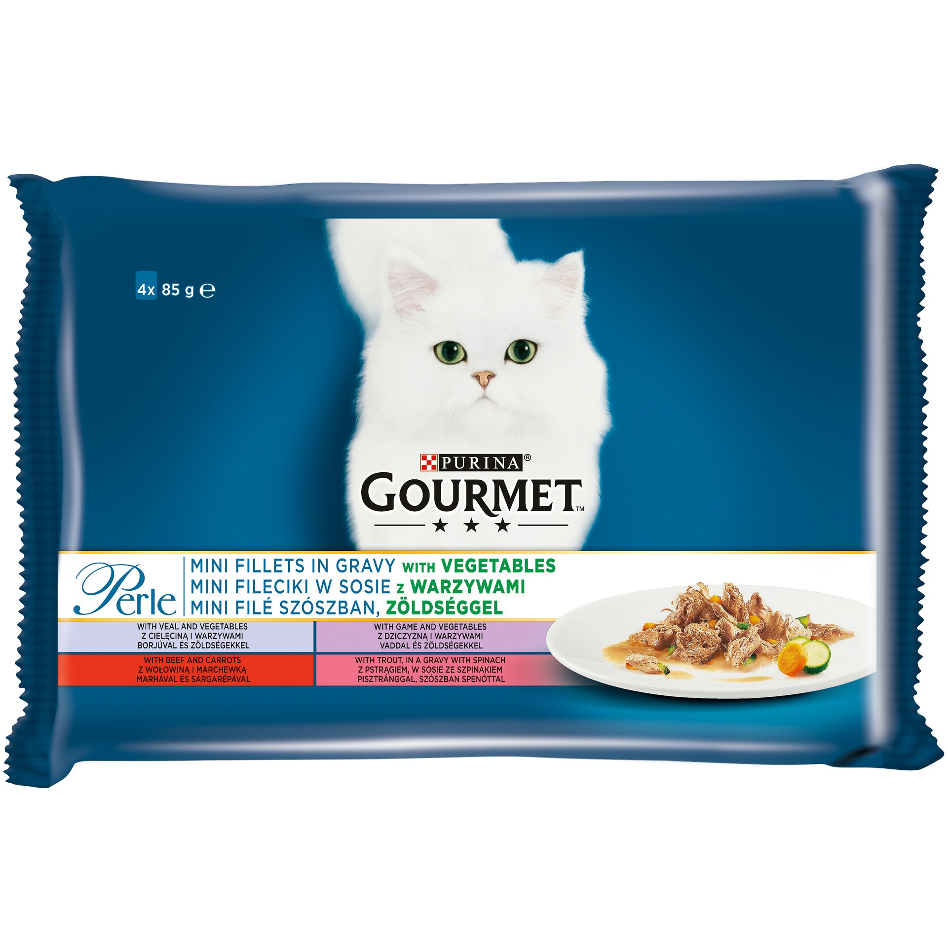 Kapsičky Gourmet Perle mini filetky ve štávě se zeleninou 4x85 g