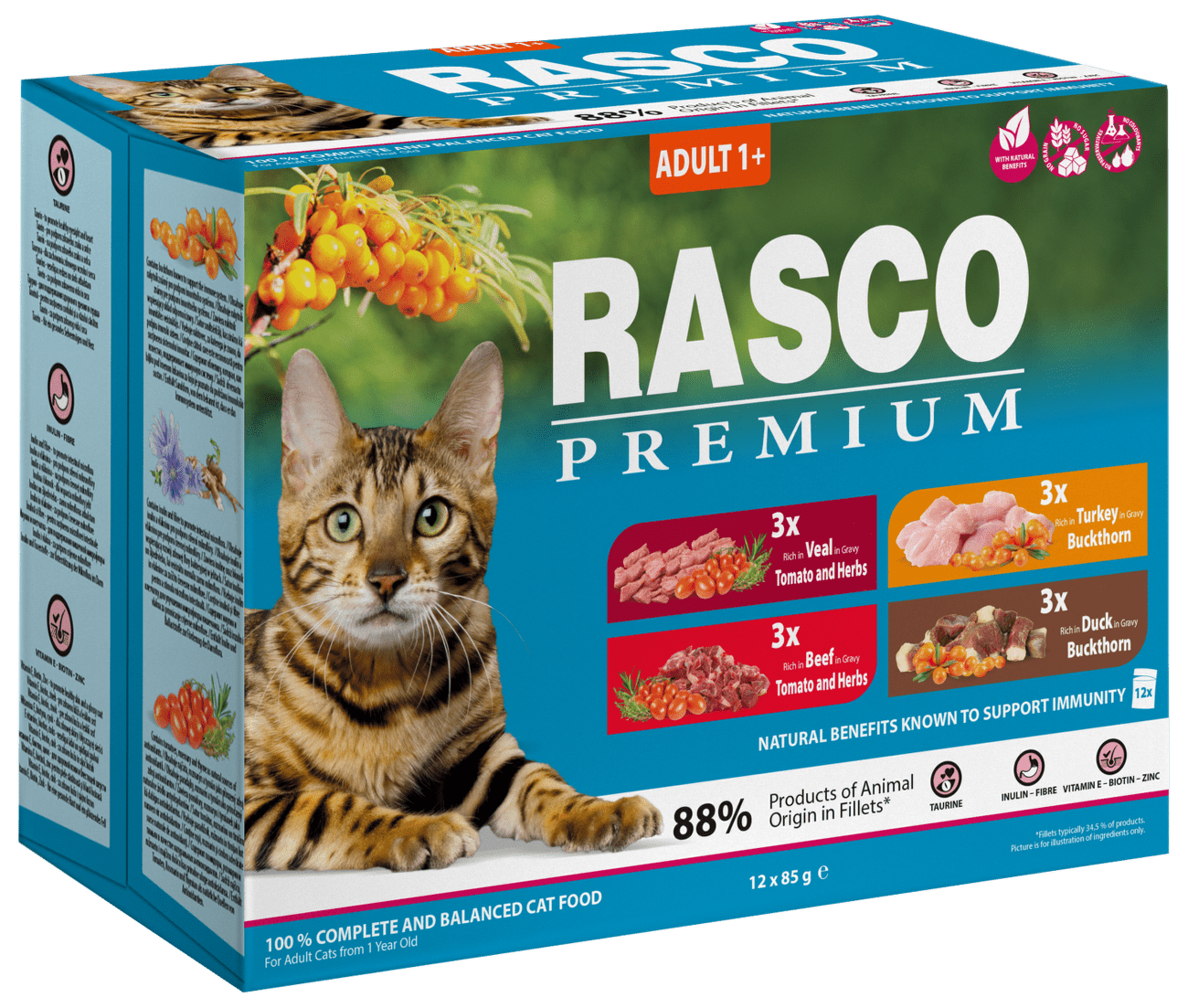 Kapsičky Rasco Premium Cat Adult Multipack 12x85g