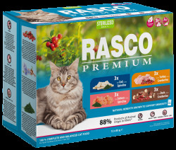 Kapsičky Rasco Premium Cat Adult Sterilized Multipack 12x85g