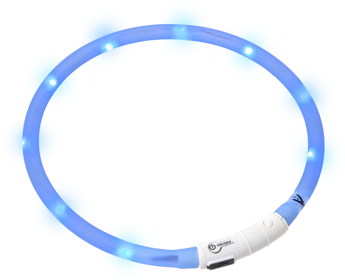 Karlie Visiolight svíticí LED obojek pro psy 70 cm modrý