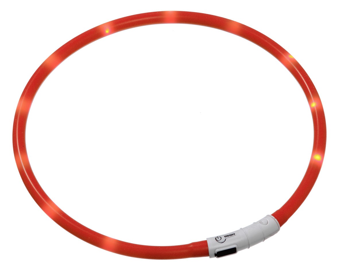 Karlie Visiolight svíticí LED obojek pro psy 70 cm oranžový