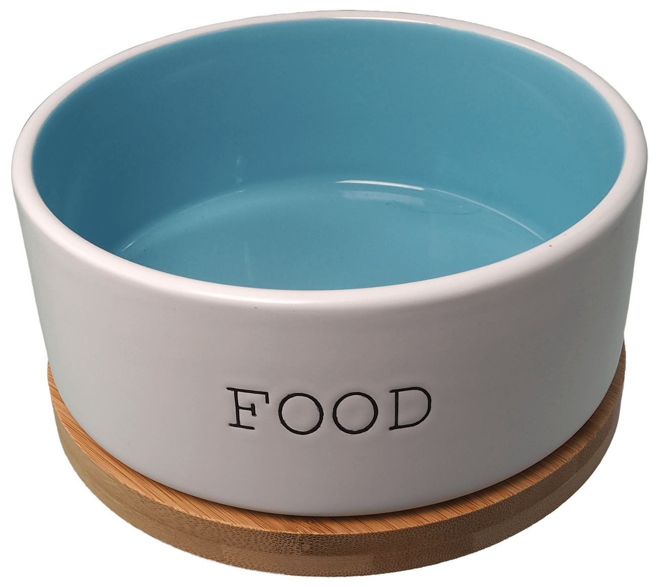 Keramická miska Dog Fantasy s podtáckem bílo-modrá FOOD 850ml