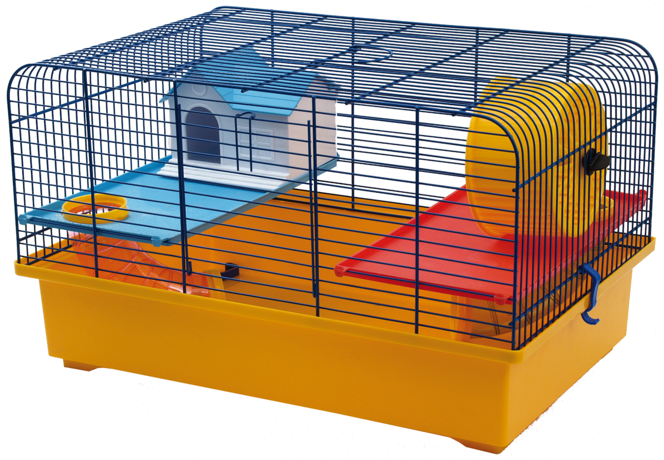 Klec Small Animals CH1 modrá + žlutá