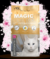 Kočkolit Magic Litter Bentonite Ultra White Baby Powder 10l