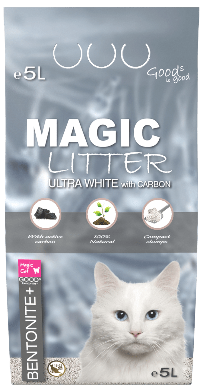 Kočkolit Magic Litter Bentonite Ultra White Carbon 5l