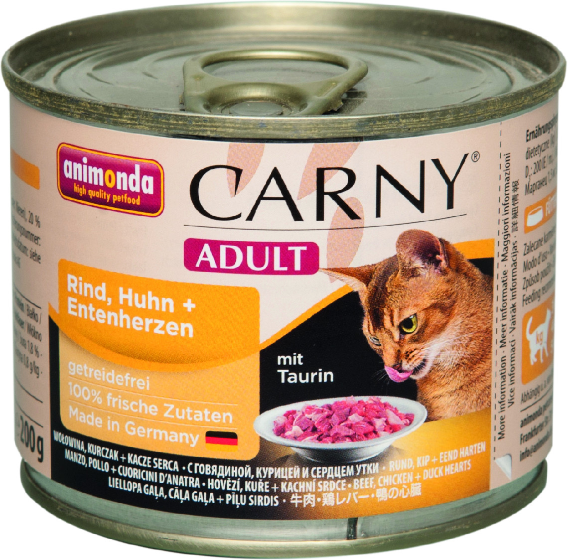 Konzerva Animonda Carny Adult hovězí + kuřecí + kachní srdce 200 g