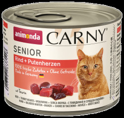 Konzerva ANIMONDA Carny Senior hovězí + krůtí srdíčka 200g