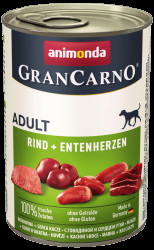 Konzerva Animonda Gran Carno Adult hovězí maso a kachní srdce 400g