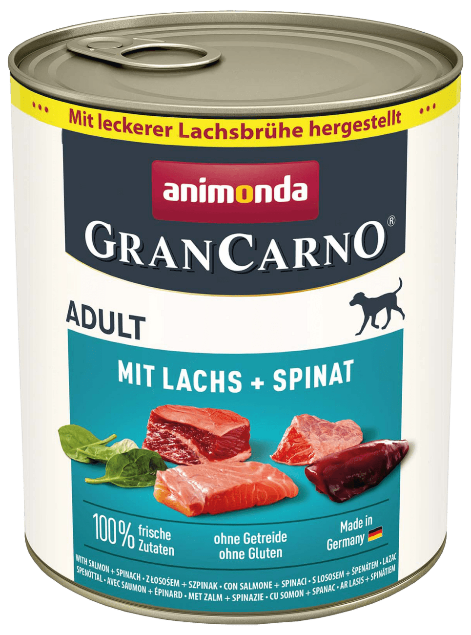Konzerva Animonda Gran Carno Adult hovězí s lososem a špenátem 800g