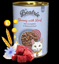 Konzerva Beatrix Adult Cat s hovězím 415g