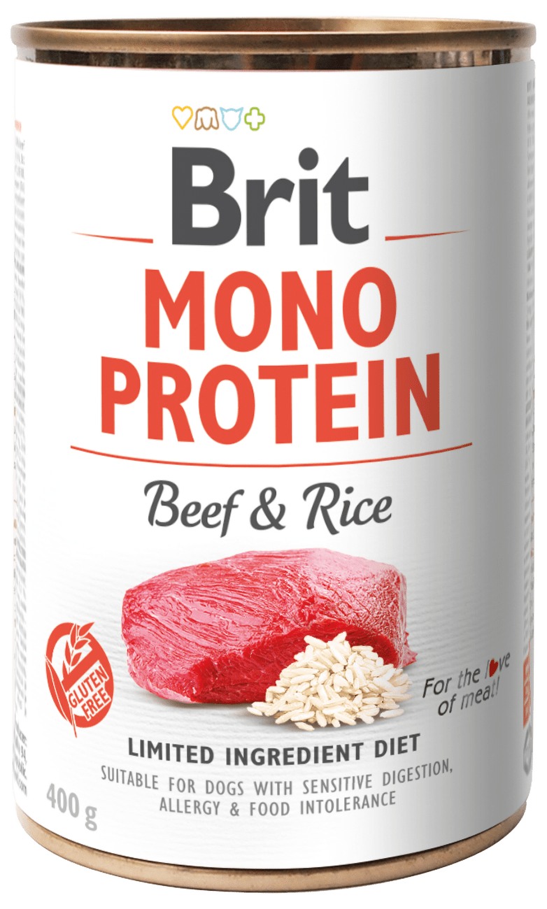 Konzerva Brit Monoprotein Beef & Brown Rice 400g