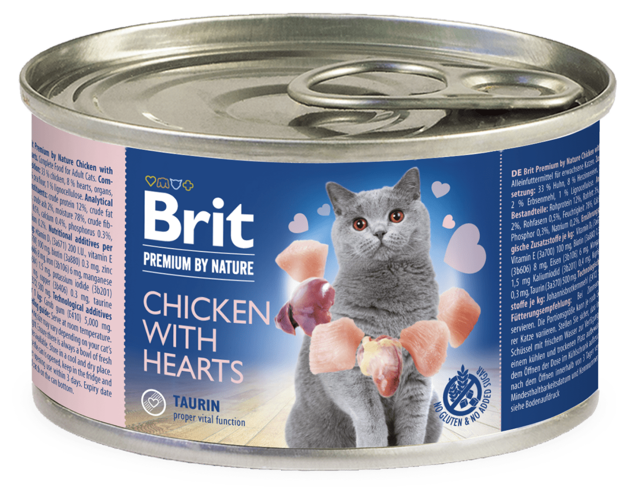 Konzerva Brit Premium by Nature Chicken with Hearts  200g