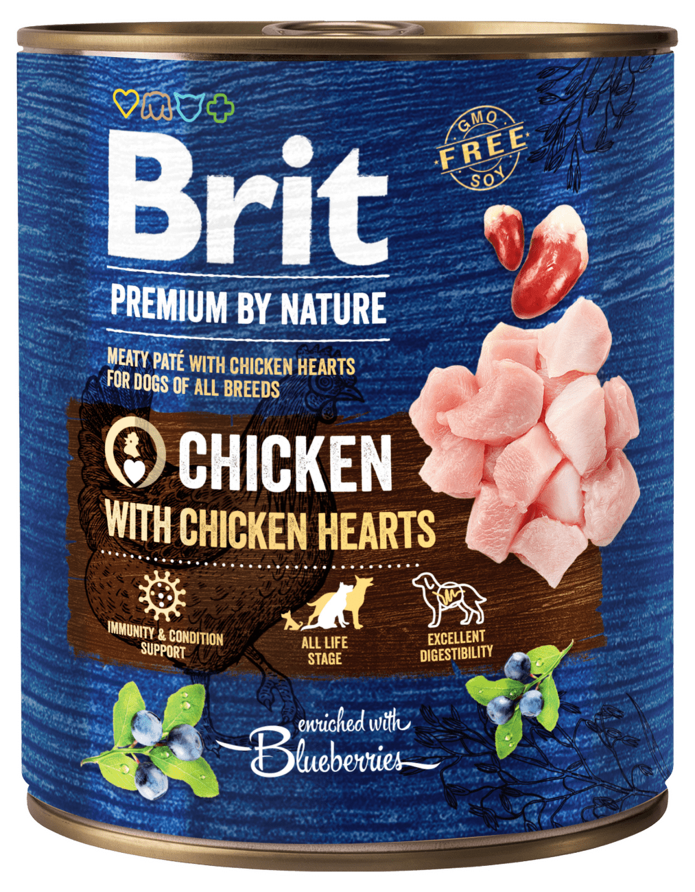 Konzerva Brit Premium by Nature Chicken with Hearts 800g